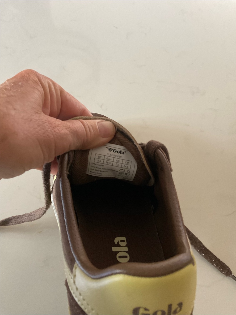 Gola Brown Suede Sneakers with Yellow Accents - Picture 4 of 4